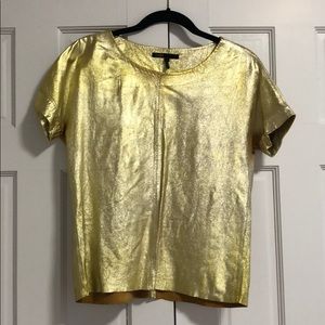 Maje lamb Leather Gold Foil Top